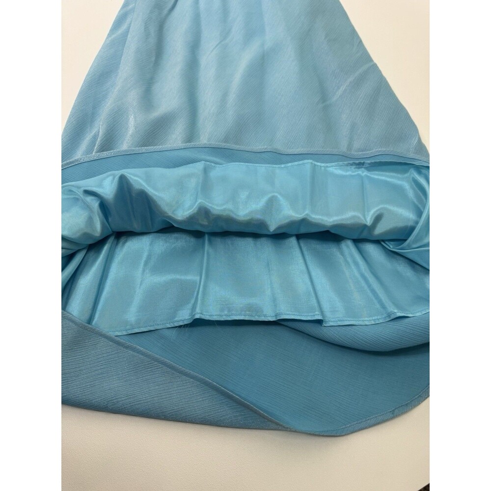Y2K Teal Prom Dress Formal Slip Style Maxi Small - Picture 9 of 10